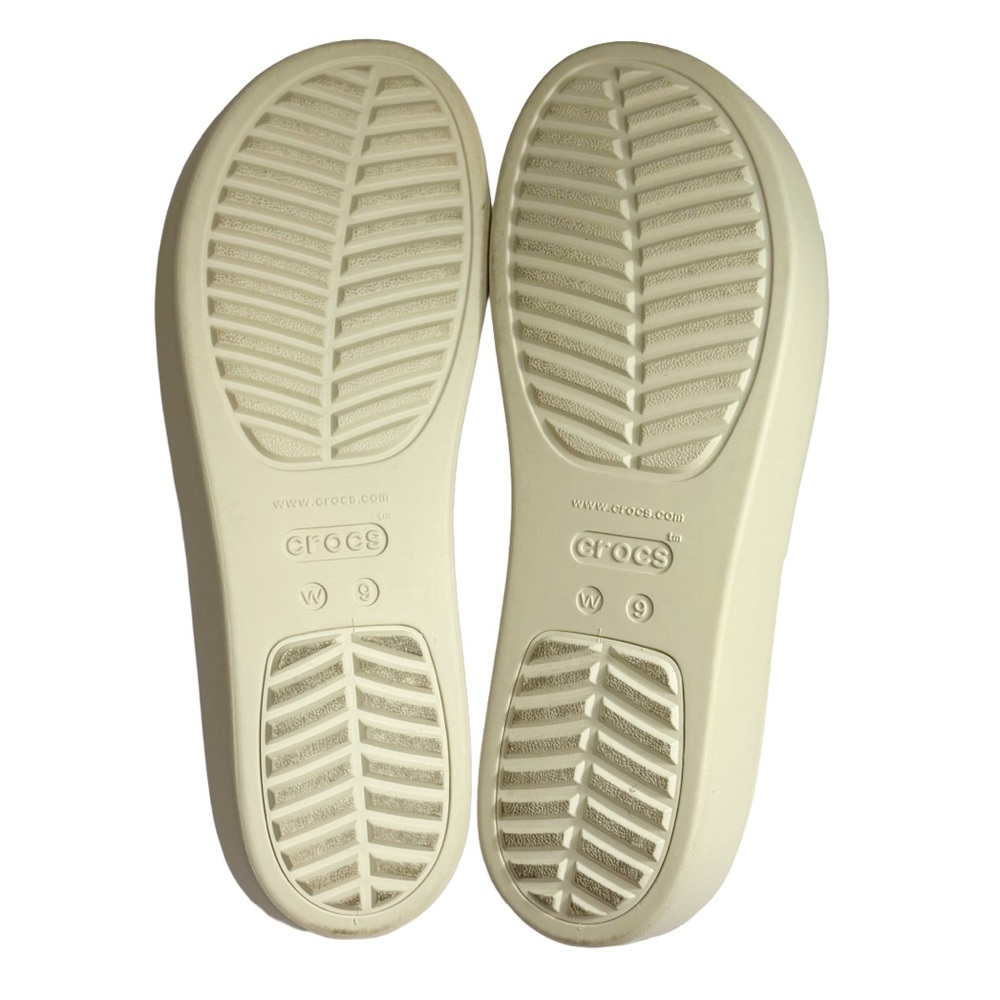 Crocs Brooklyn Low Wedge Slide Sandals Womens Size 9 Bone Beige LiteRide Comfort - Picture 7 of 11
